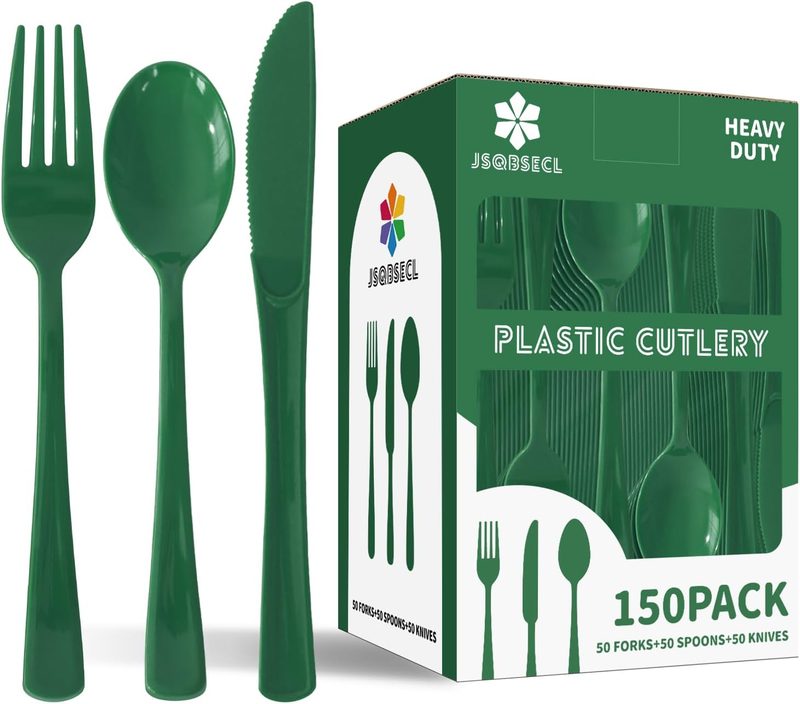 JSQBSECL Green 150 pcs x 50/50/50 disposable tableware