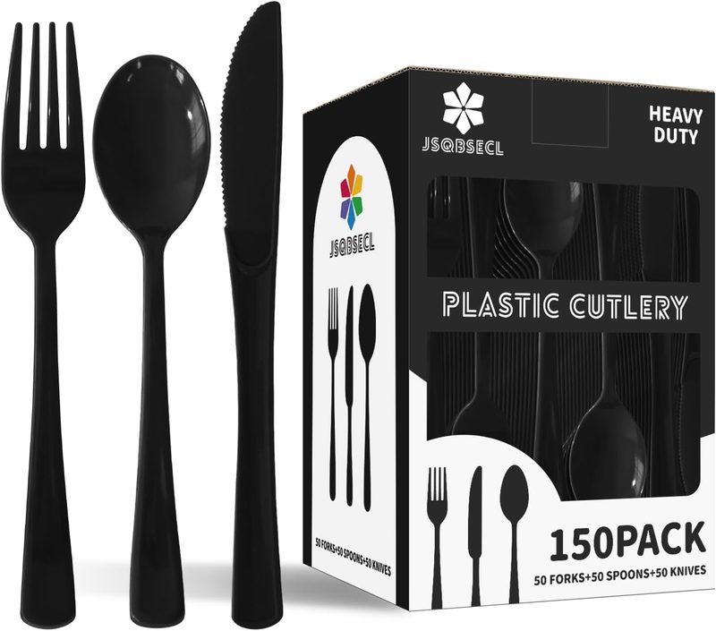 JSQBSECL Black disposable tableware
