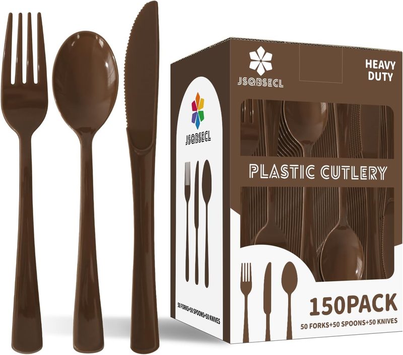 JSQBSECL Brown disposable tableware